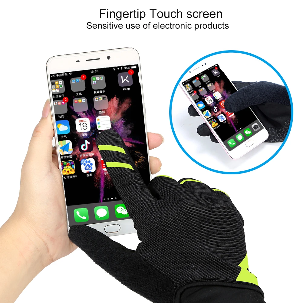 INBIKE New Design Reflective Autumn Winter Full Finger Road Riding Bike Outdoor Sports Cycling Gloves