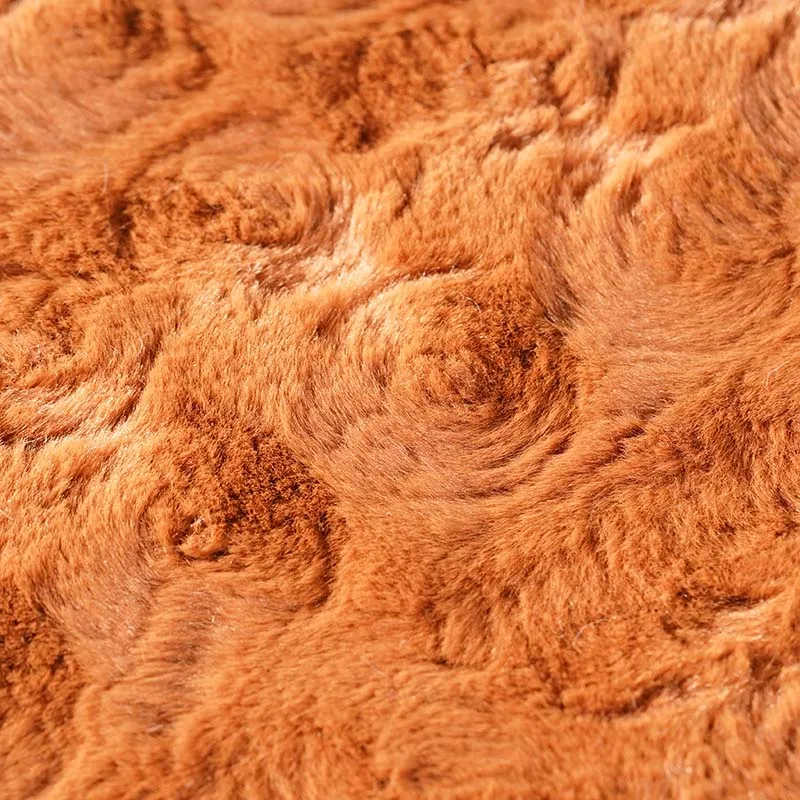 
Rose pattern Polyester knitted rabbit fur faux fur fabric trim 