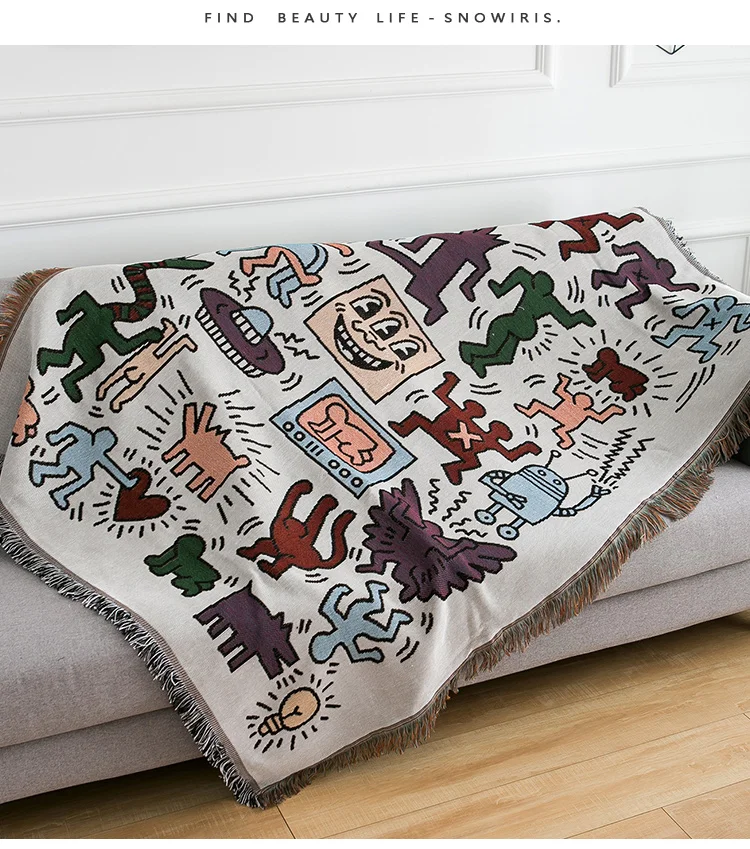 Nordic sofa cover cloth sofa cover towel graffiti master single sofa blanket decorative tapestry leisure blanket