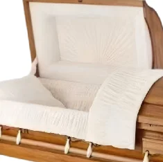 Top Quality Solid Pine Wood Casket Matte Finish Funeral Casket Coffin