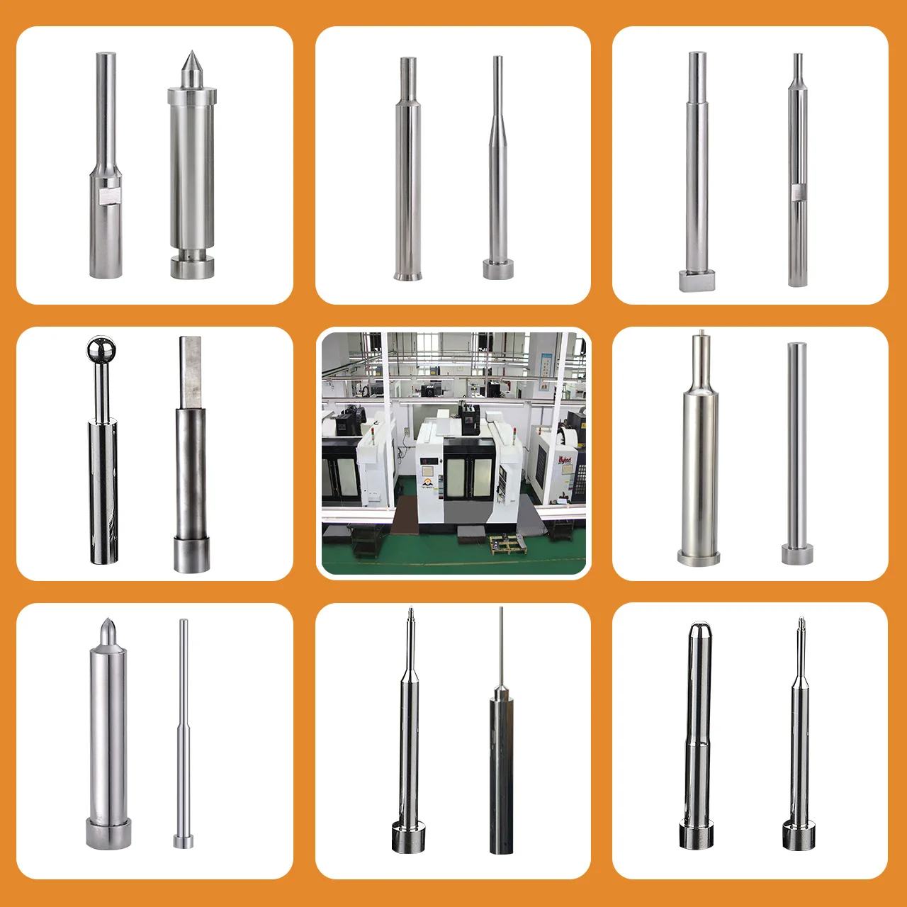 HASCO DME MISUMI Standard Parts Tungsten Carbide Punch Pin HSS Punch And Dies Tapered Punch Pins