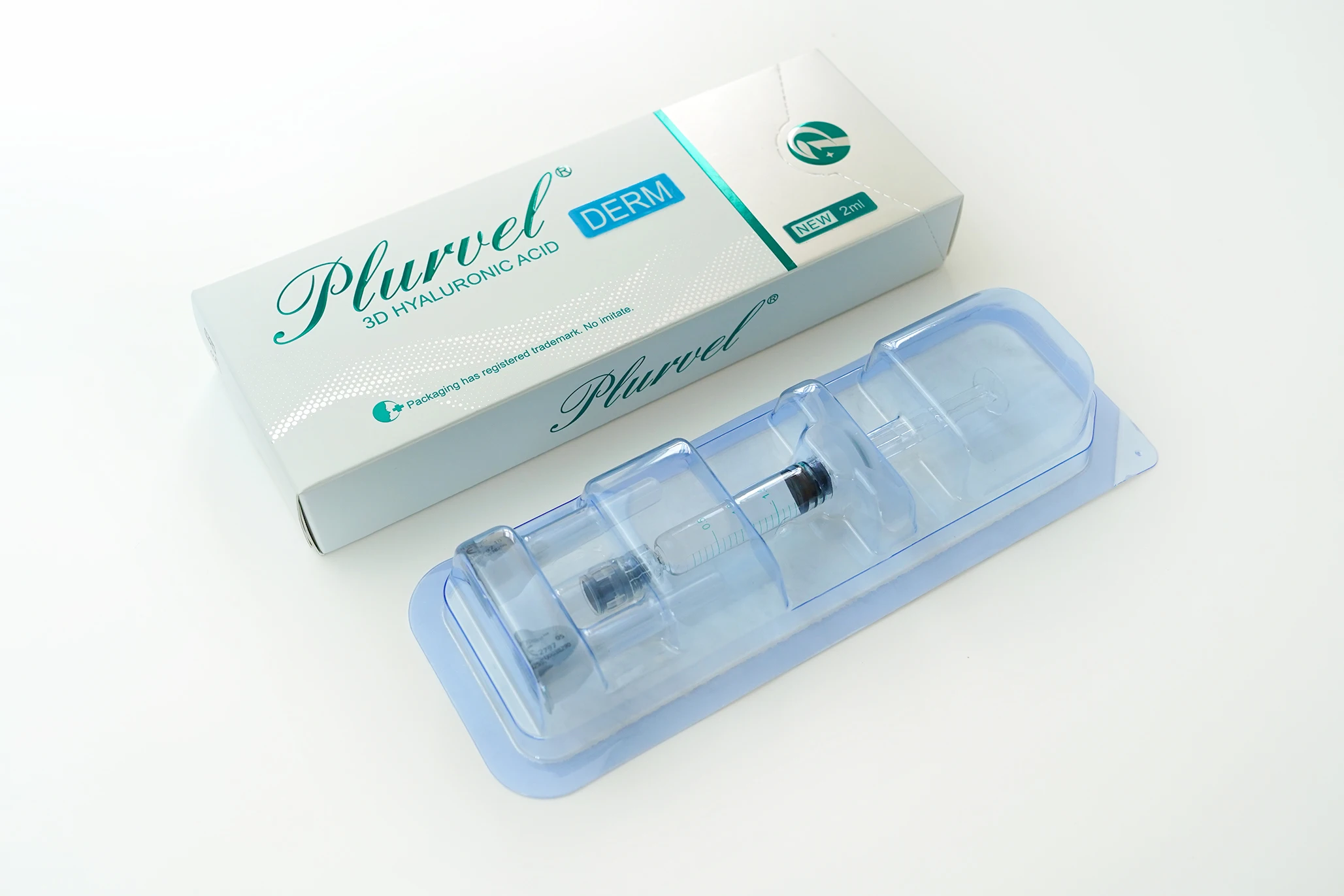 Plurvel Hyaluronic Acid 2ml 24mg/ml Pure Lips Dermal Filler Derm Injection With Needle And Lido For Lip
