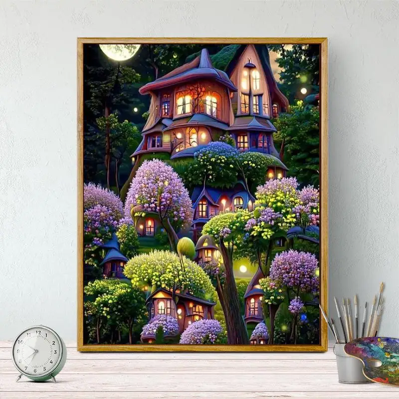 40X50cm Framed Custom Items Magic World DIY Painting By Numbers Oil Paint By Number Kits