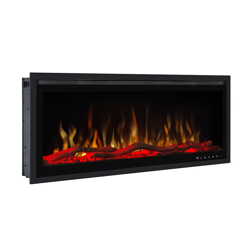 modern big long wall mounted inserted kamin electric fireplace with led light 3d master realistic fire box flame