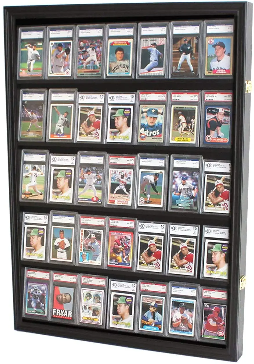 
custom baseball card display case single graded baseball card display case baseball card display case wall mount 