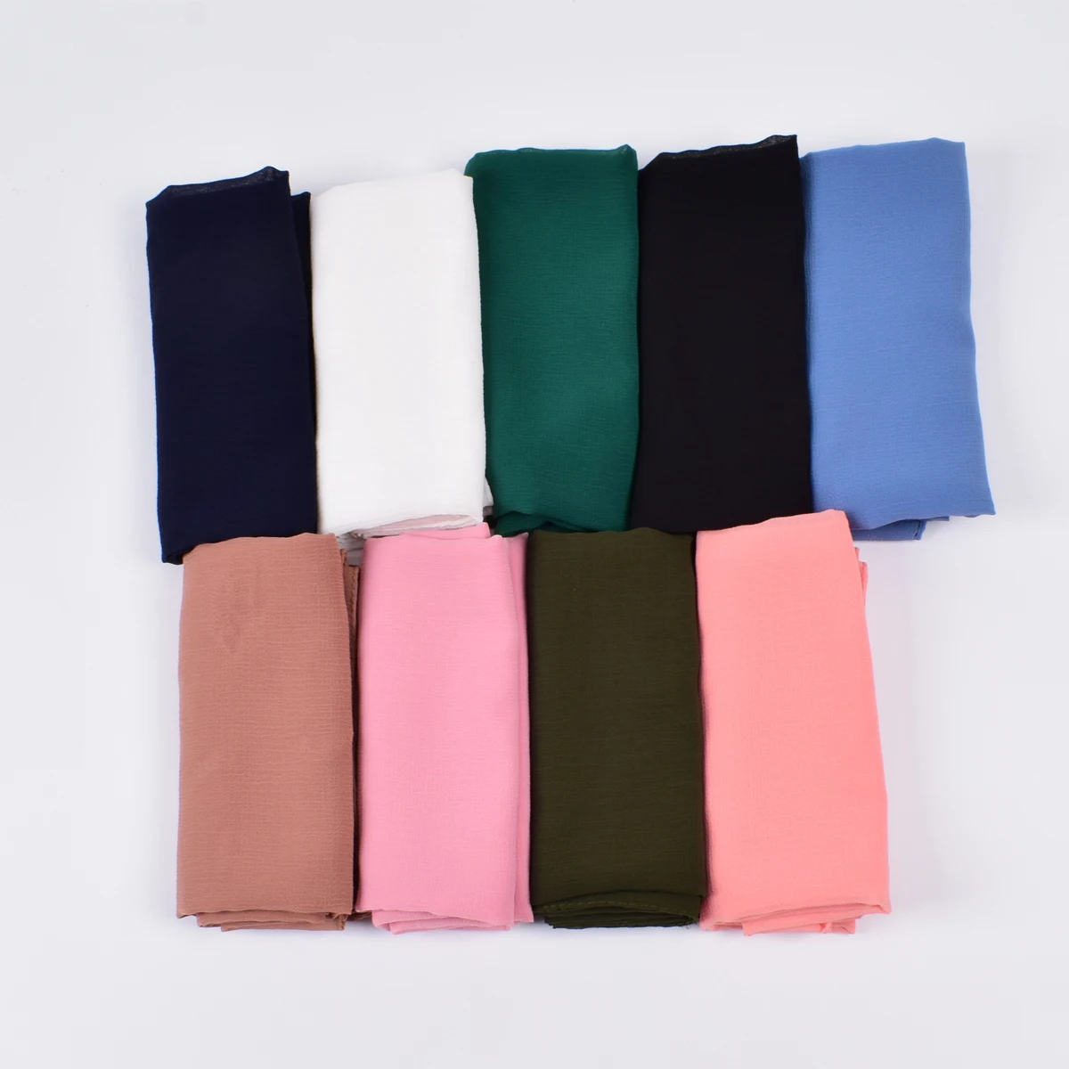 Muslim Chiffon Hijab Shawls Scarf Women Solid Color Head Wraps Women Hijabs Scarves Ladies natural wrinkle  Muslim Veil
