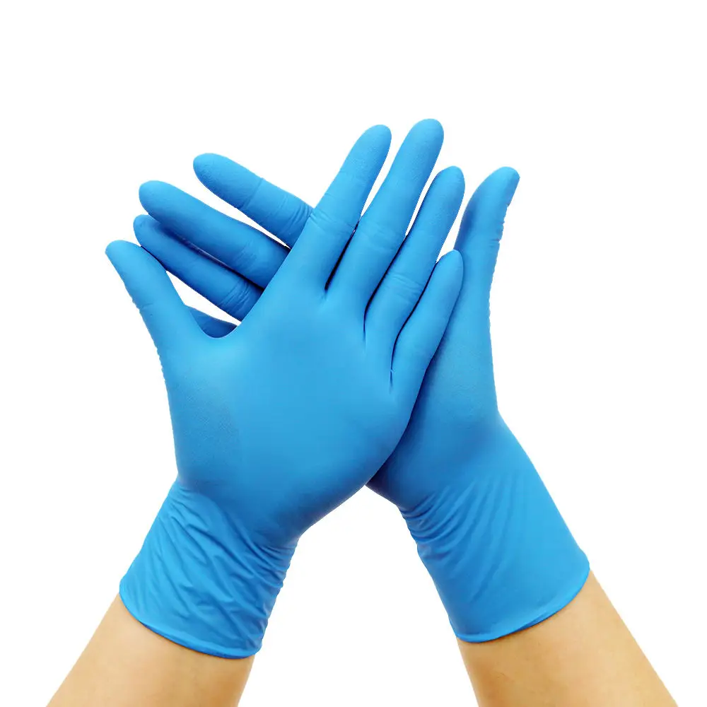 Factory Price Blue Pure Nitrile Rubber Gloves Kitchen Lab Blue Nitrile Rubber Gloves