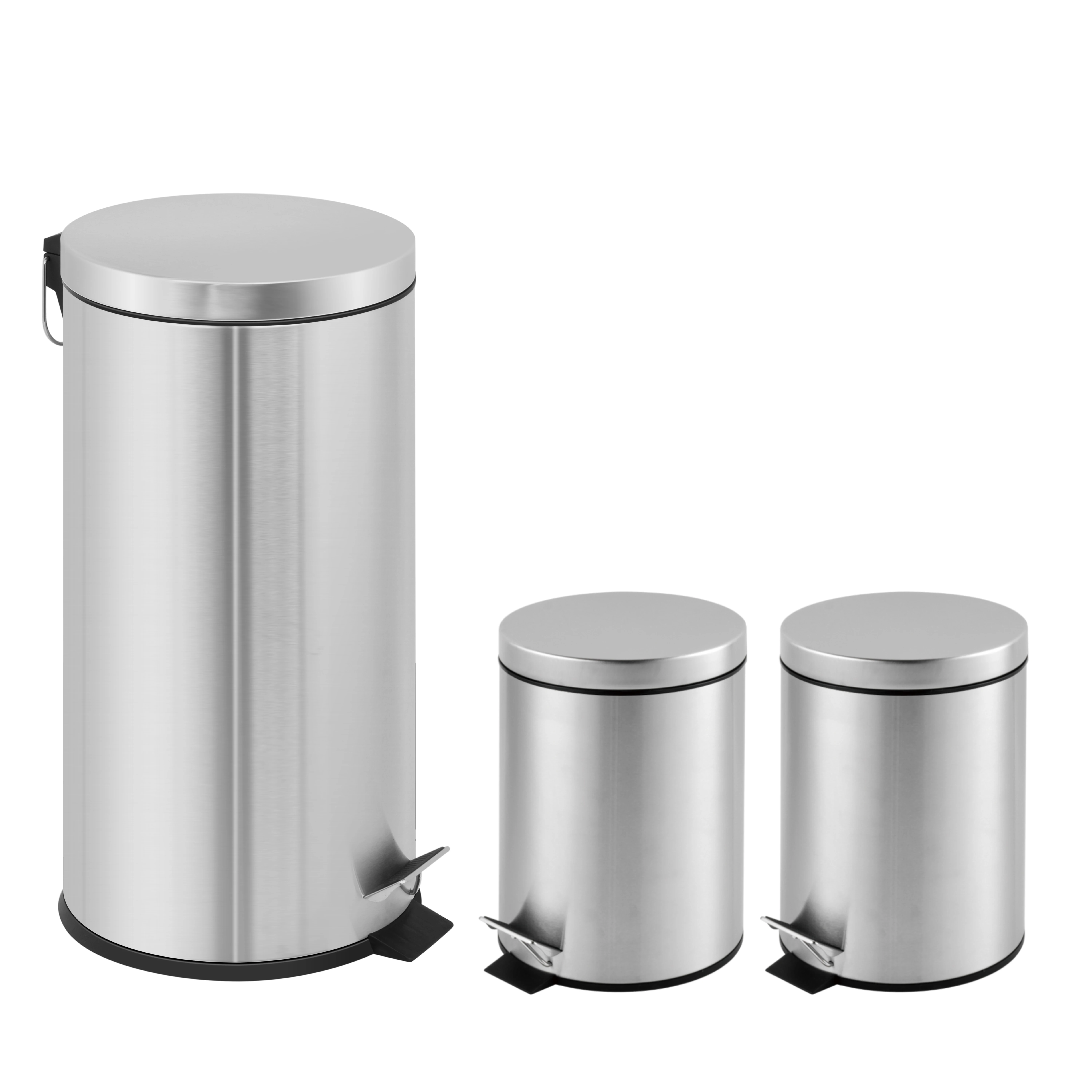 30L High Quality Stainless Steel Foot Pedal Bin Dustbin Household Trash Can Waste Bin Hotel Trash Bin
