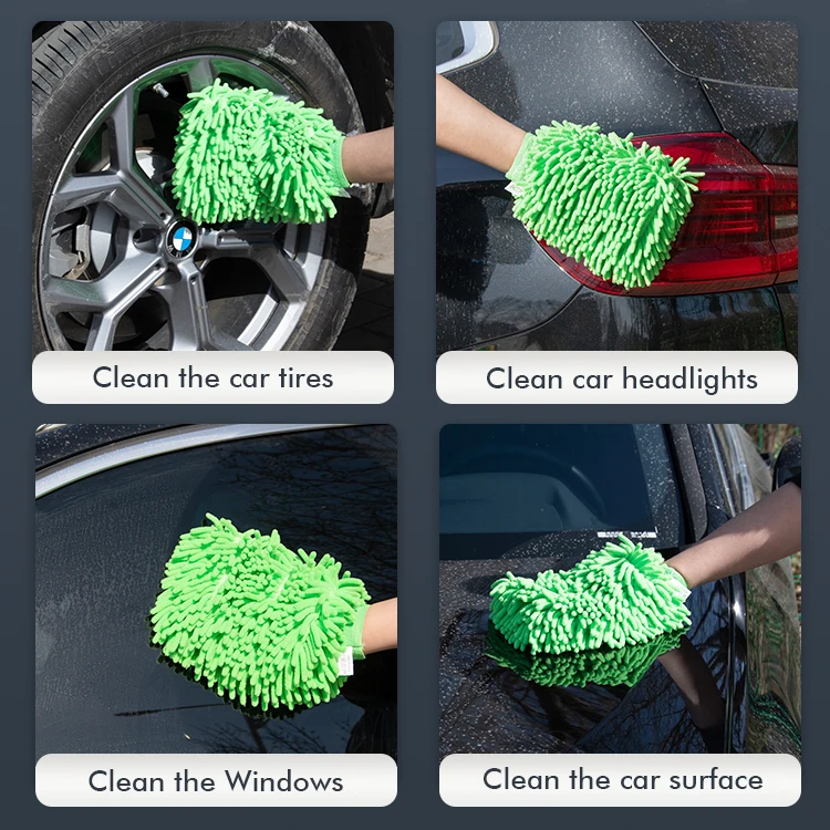 Large Size Microfiber Car Wash Mitt for Car Cleaning Mitts Chenille Scratch-Free Car Washing
