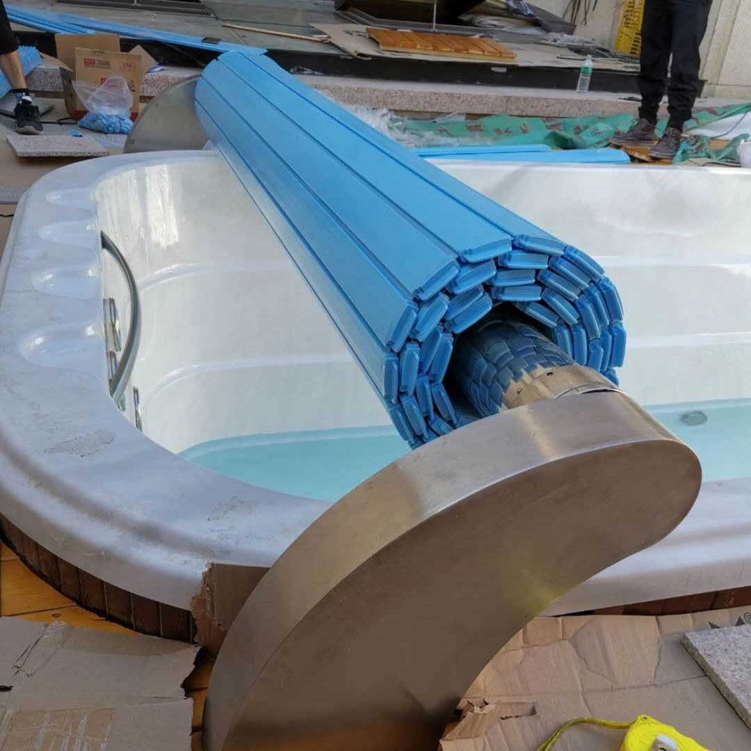 Electric retractable automated motorized pool cover big swimming pool round shape pool Submerged Mounted IP68 Waterproof