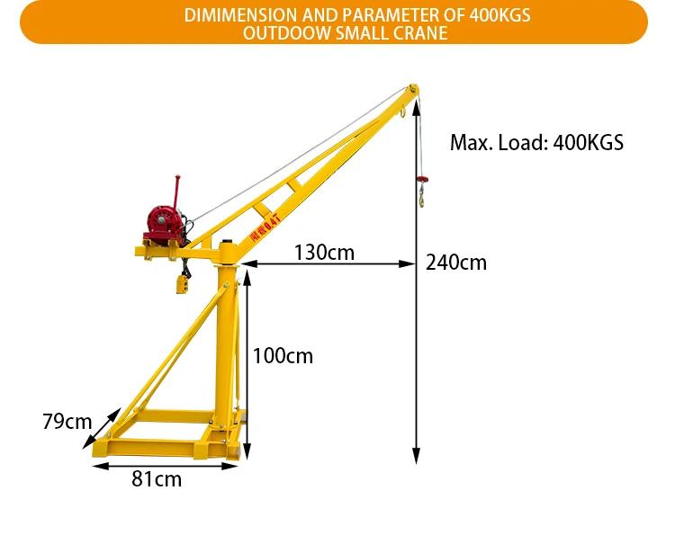 Factory Direct Sale 360 Degree Lower Price Small Construction Lift Davit Crane