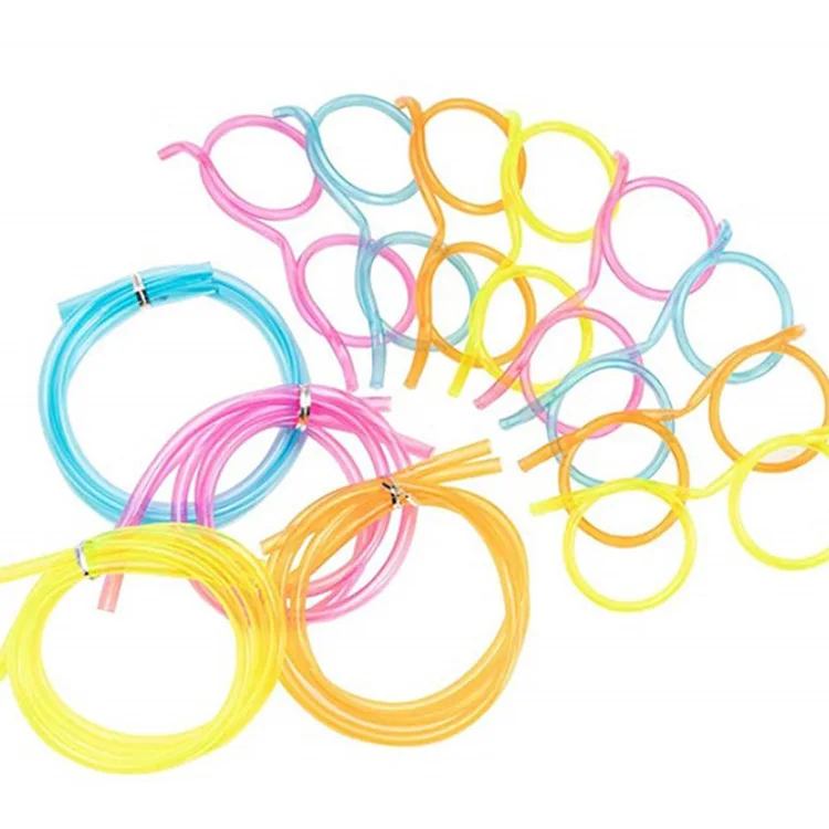 Reusable Fun Kids Party Creative party plastic straws high transparency glasses shaped drinking straws