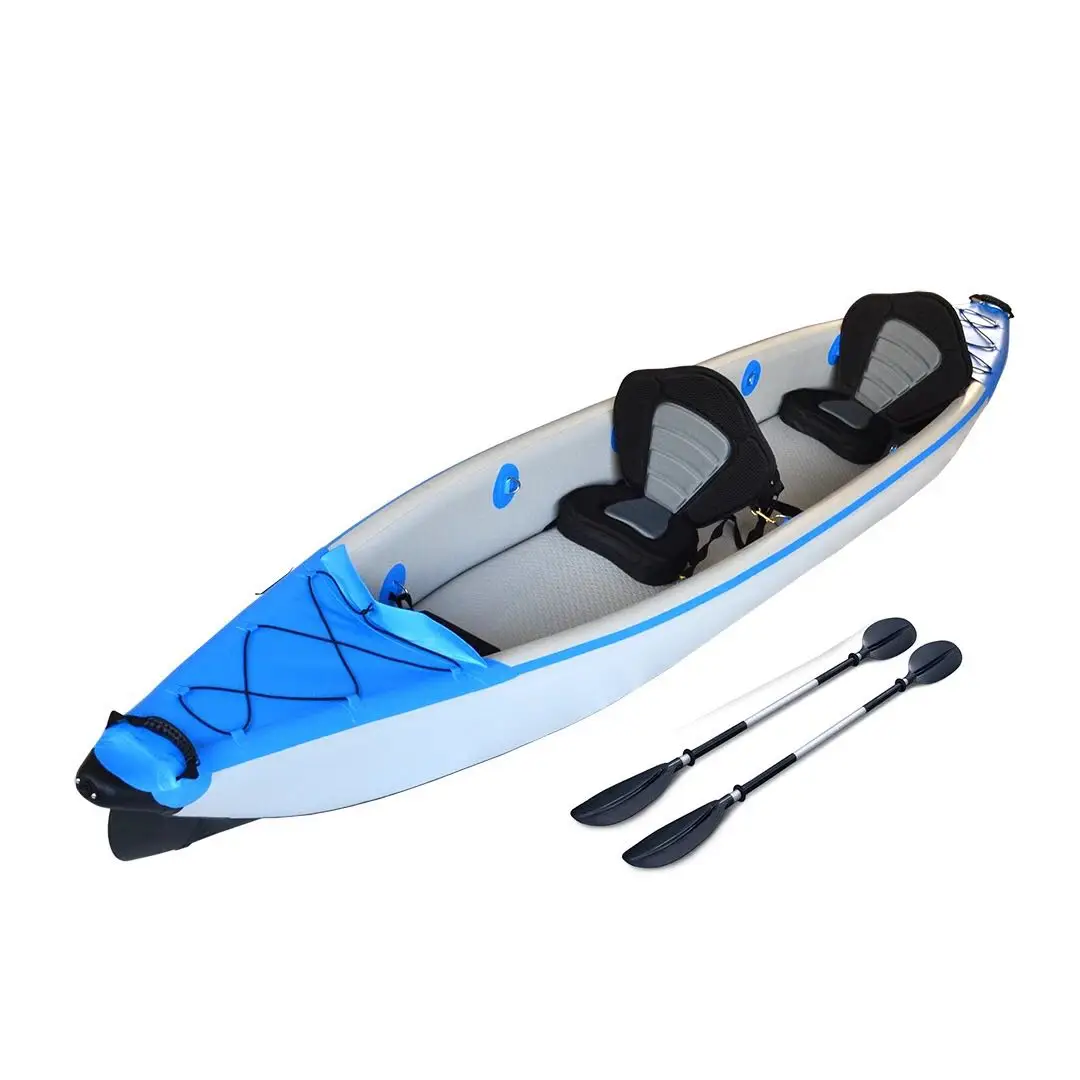Single or double person high pressure all drop stitch Inflatable kayak 2 person fishing canoe fishing boat