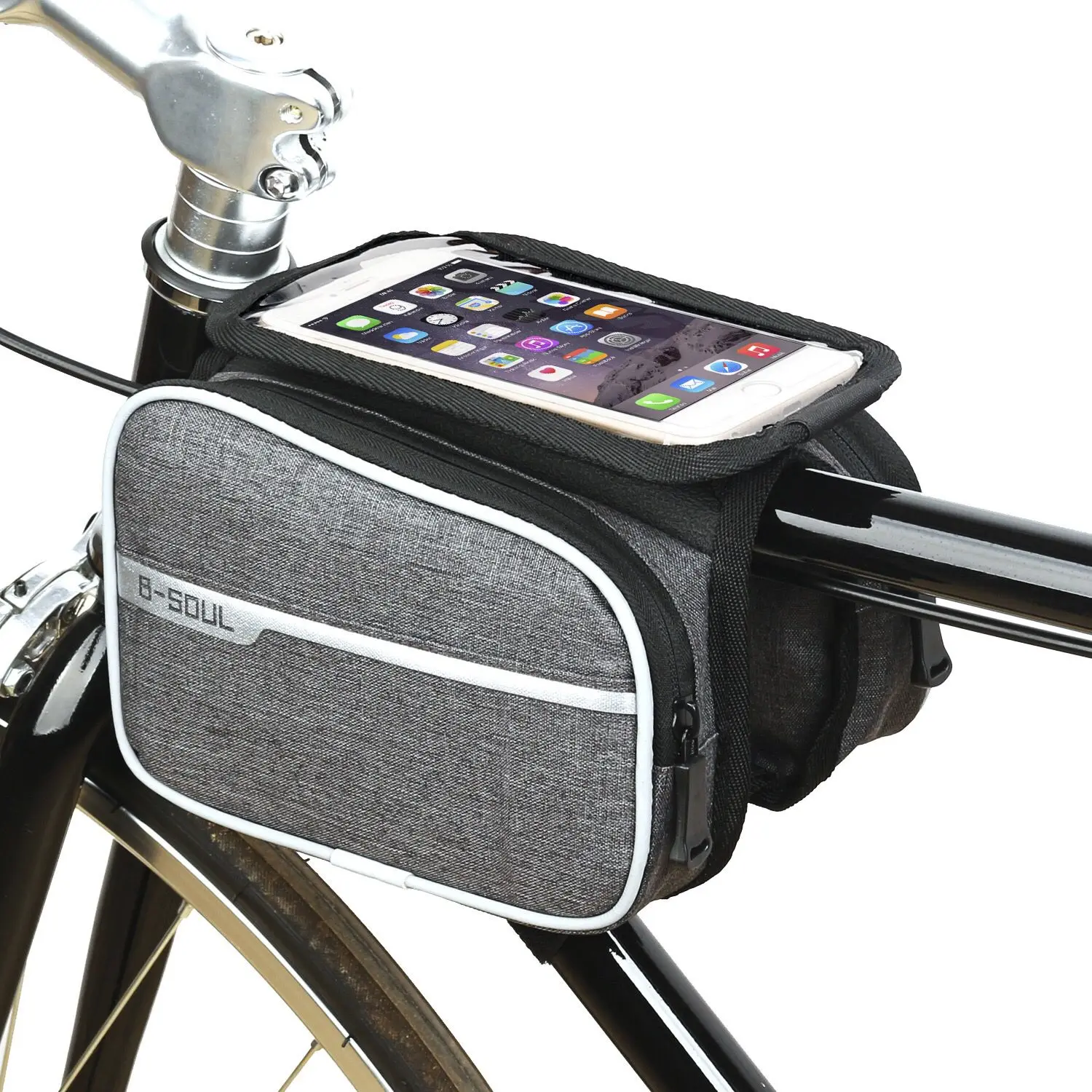 Bicycle Front Beam Bag Outdoor Riding Accessories Touch Screen Mobile Phone Bag Road Mountain Bike Top Tube Bag