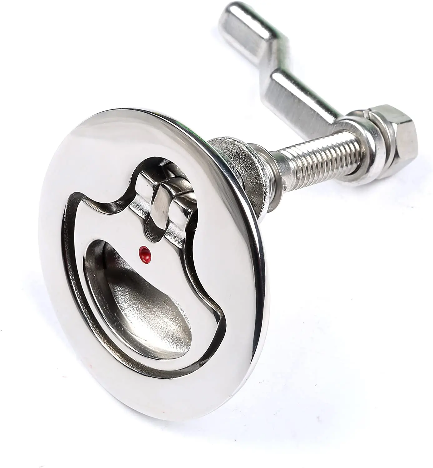 Stainless Steel 316 Cam Latch Lock Flush Pull Boat Deck Hatch Lift Handle With Back Plate Marine Hardware Accessories