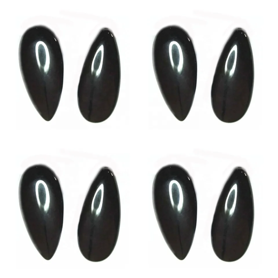 Black Onyx  10x14x5mm pear shaped Black Onyx cabochon loose stones