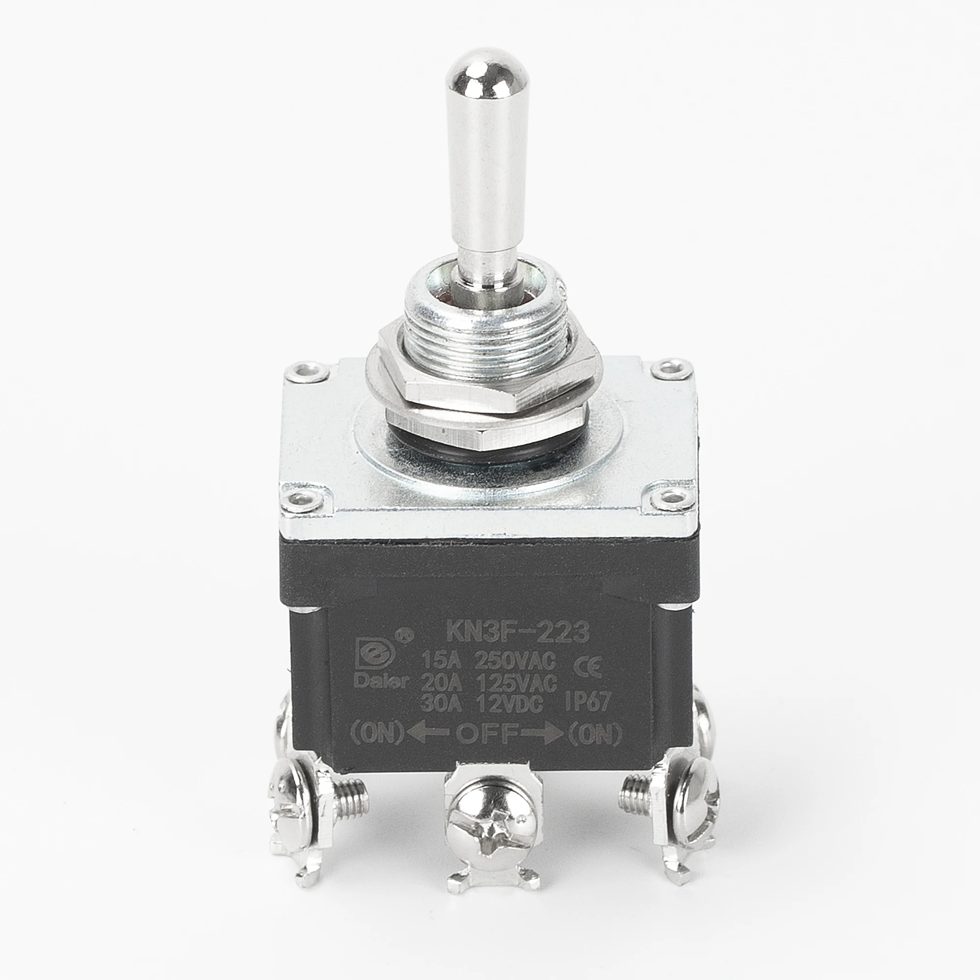 DPDT Momentary 30A 12VDC Toggle Switch Heavy-Duty IP67 Waterproof Metal Switch 3Way 30A 12VDC Switch Max Voltage 220V SPDT Type