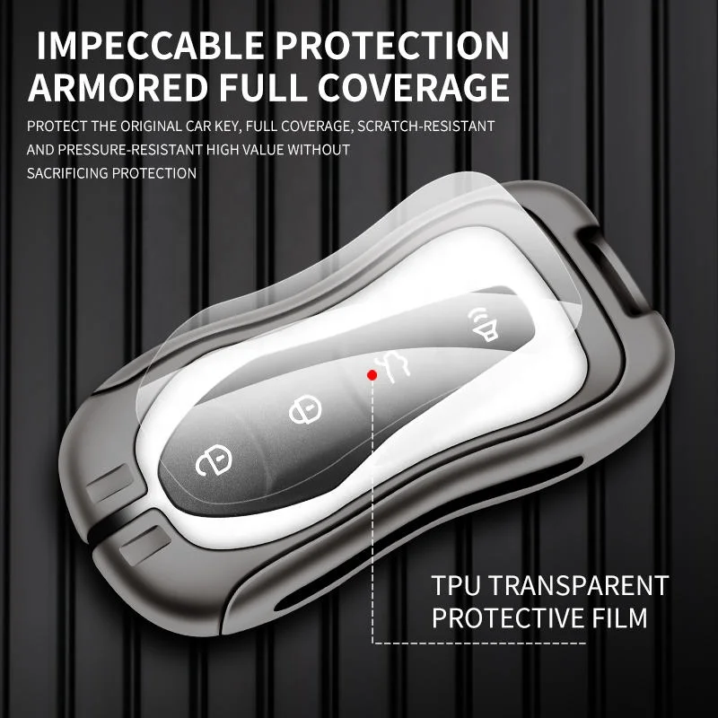 Original Factory Fashion Style Zinc Alloy Leather Key Car Key Cover For Geely Coolray Tugella Fy11 Atlas Boyue Nl3 Emgrand X7