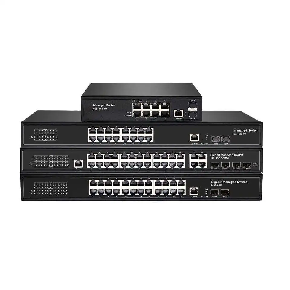 10/100/1000mbps CCTV System L2 Managed Network Switch 8 16 24 48 port Gigabit PoE Switch with SFP Port