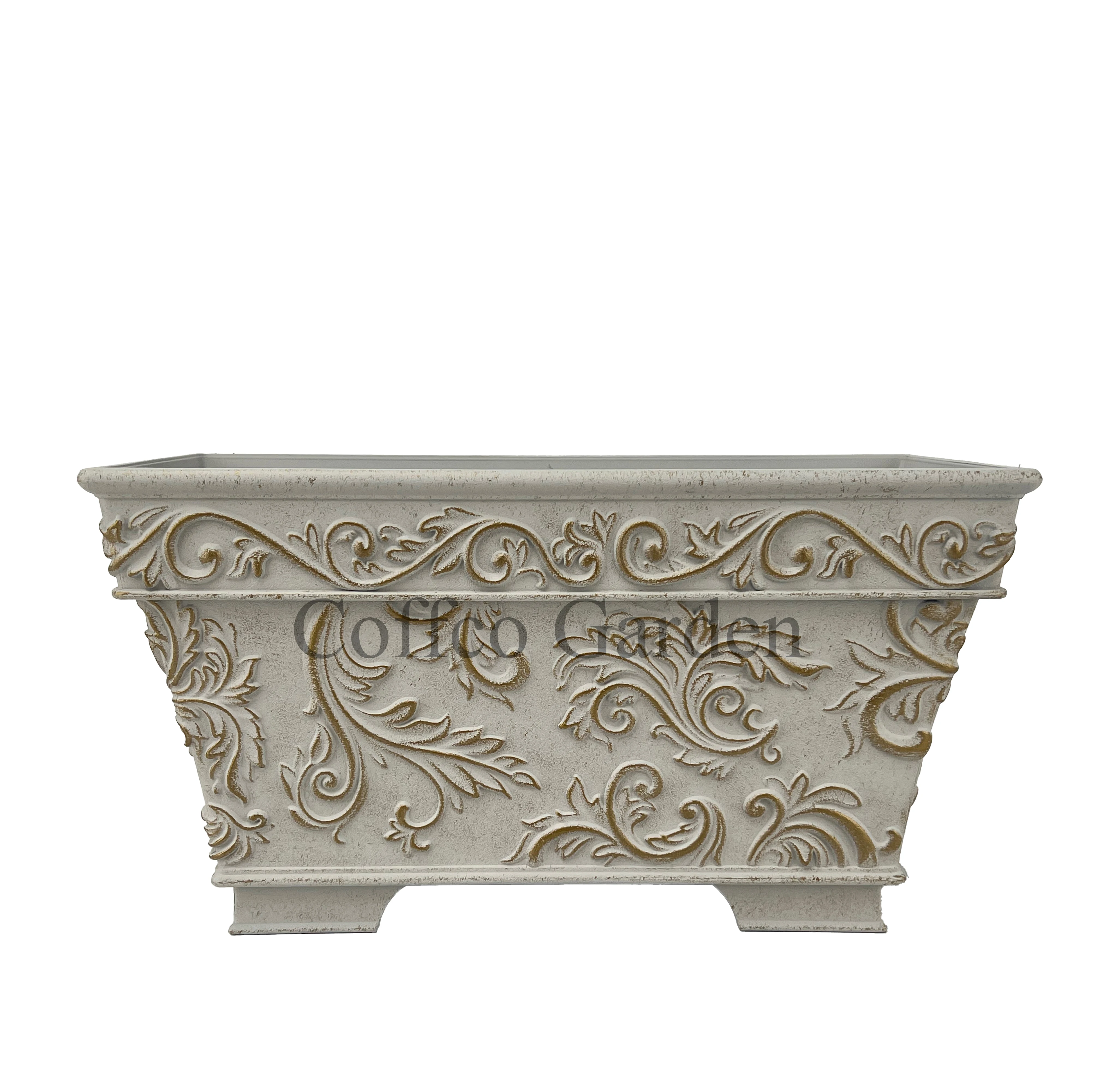 Arabesque Rectangle Style Planter Plastic Flowerpot Garden Decoration Crafts,for Indoor&Outdoor Garden Home Plants