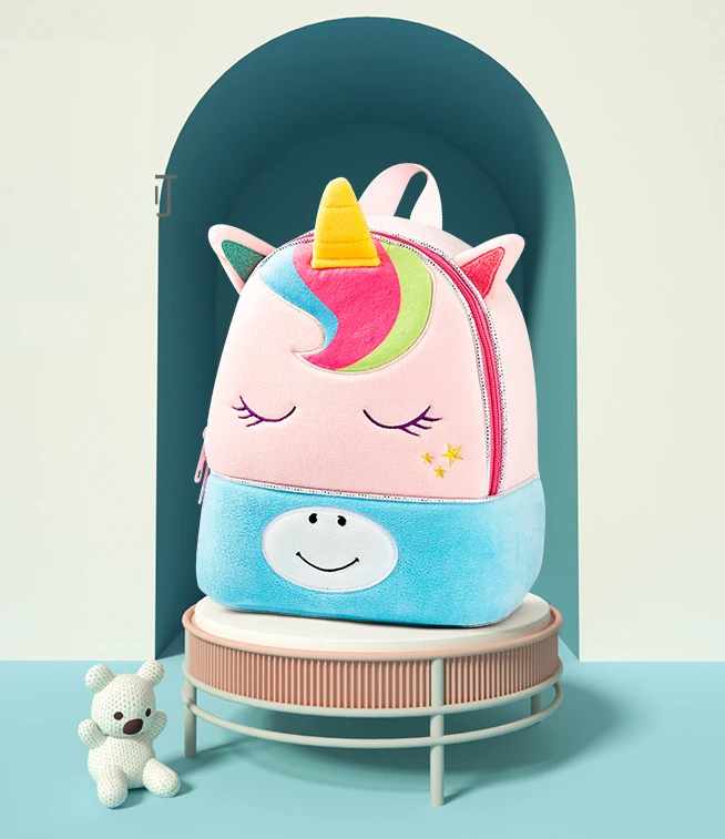 Wholesale Cute Cartoon Bag Plush Backpack children kids backpack Unicorn bag