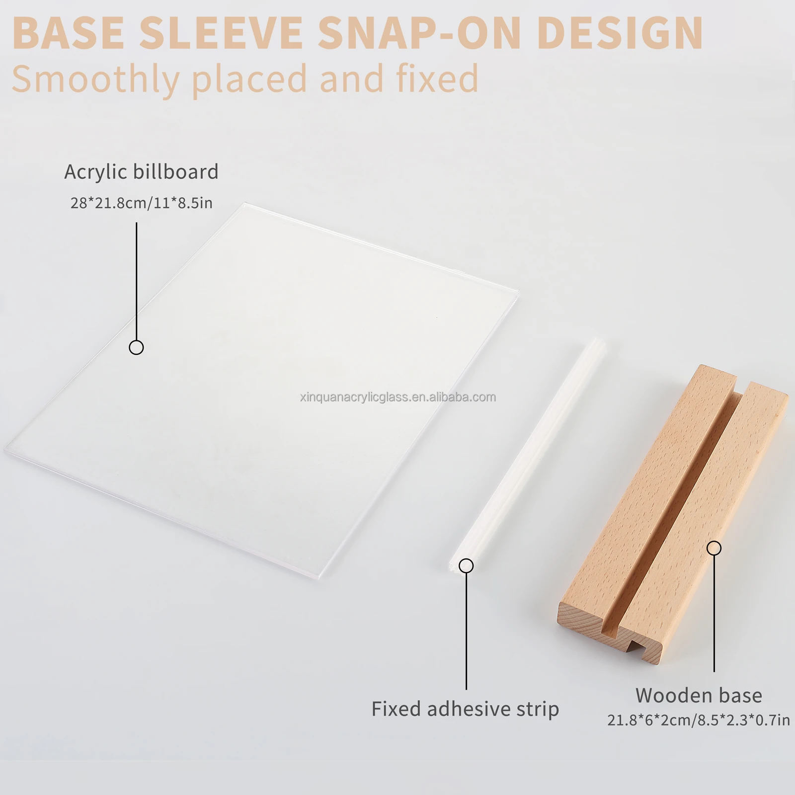 Transparent Acrylic Solid Wood Table Card Rack, Tabletop Display Stand T and L Shape Tabletop Stand for Drink and Dining Card
