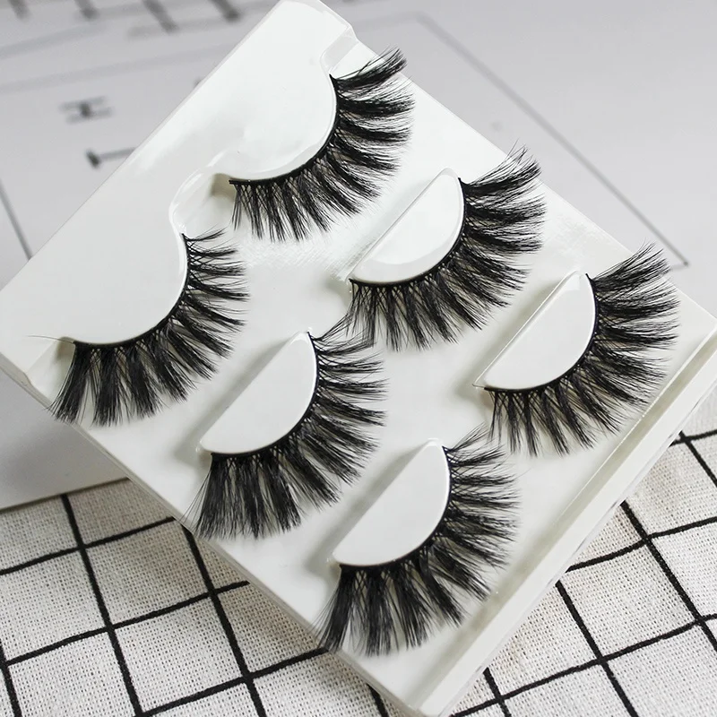 
Factory Luxury 3 Pairs Multi Pack Faux Mink 3D Strip Eyelashes For Private Label 