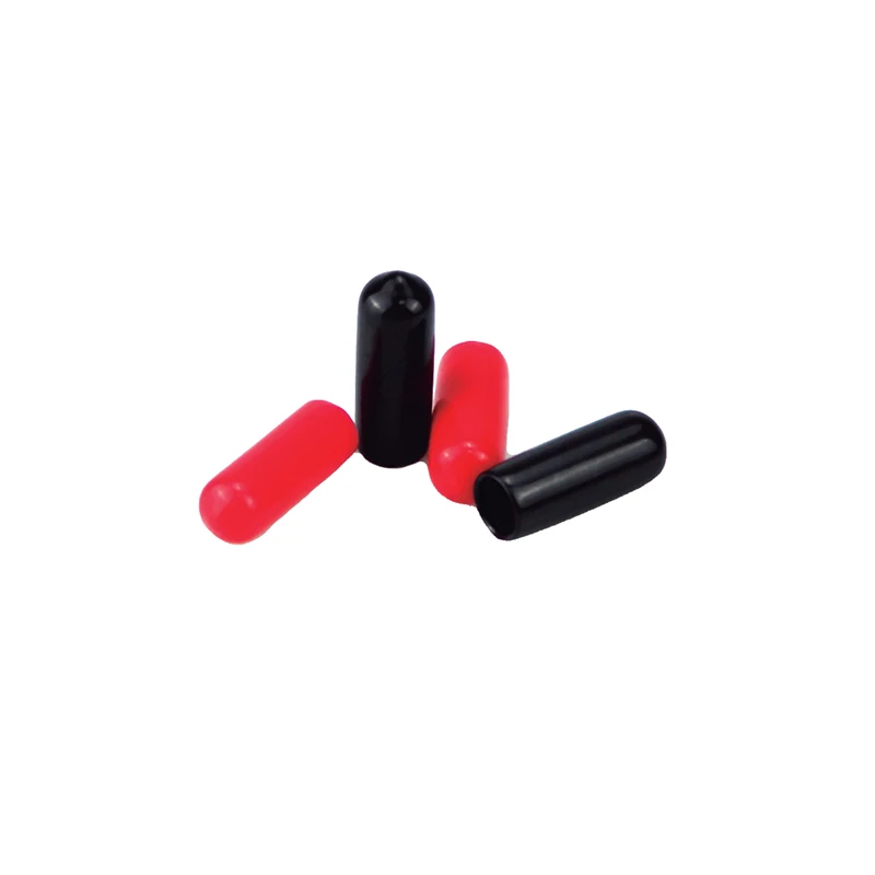 Black or red vinyl threaded rod safety caps