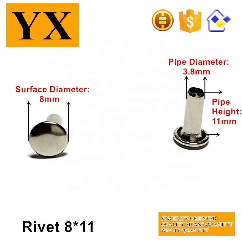 High quality 8mm nickel metal studs for