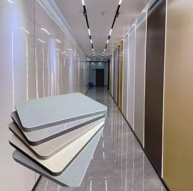 Wood Veneer wall board Wood plastic composite WPC wall panel for interior decoration  UV marble sheet wall panels on sale