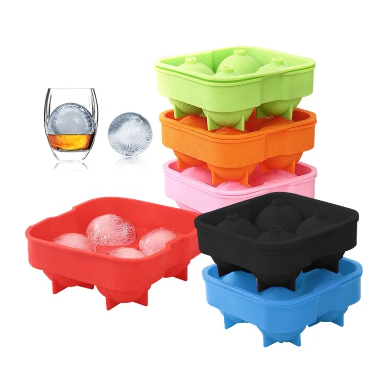 Ice Ball Maker Molds for Whiskey Cocktail Bourbon Big Novelty Round Ice Cube Mold 4.72 Inch Silicone Sphere Ice Cube Tray