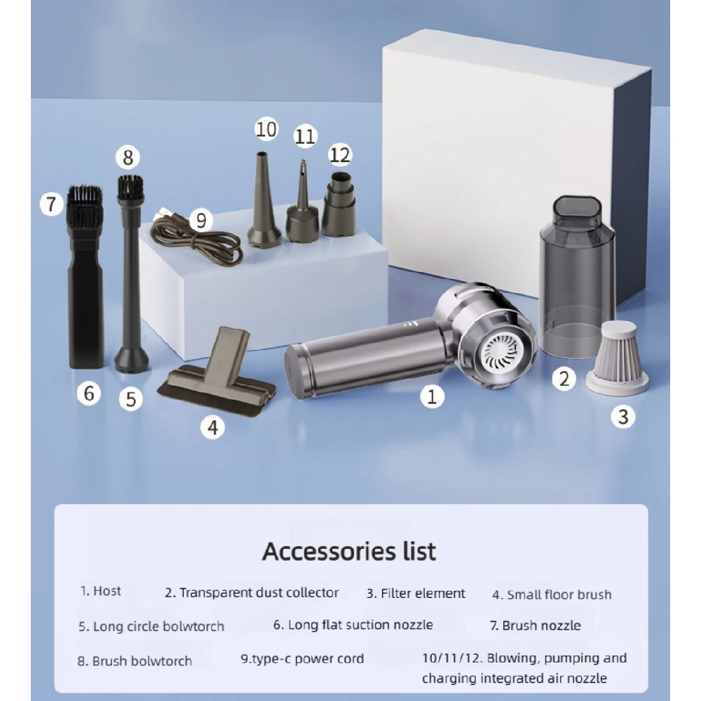 18000Pa Handheld Cordless Vacuum Cleaner With High Suction Use Vehicle Cleaner Cleaner Car Vacuum