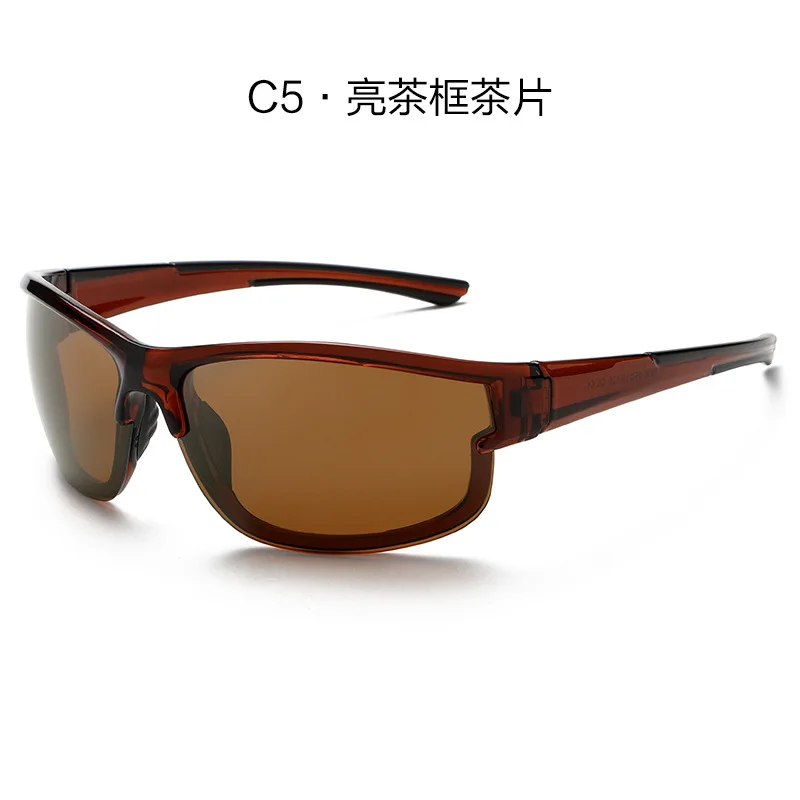 2024 TR90 Sports Sunglasses Men New Polarized White Red Lenses UV400 Night Vision Adult Size PC Frame Wholesale Running Fishing