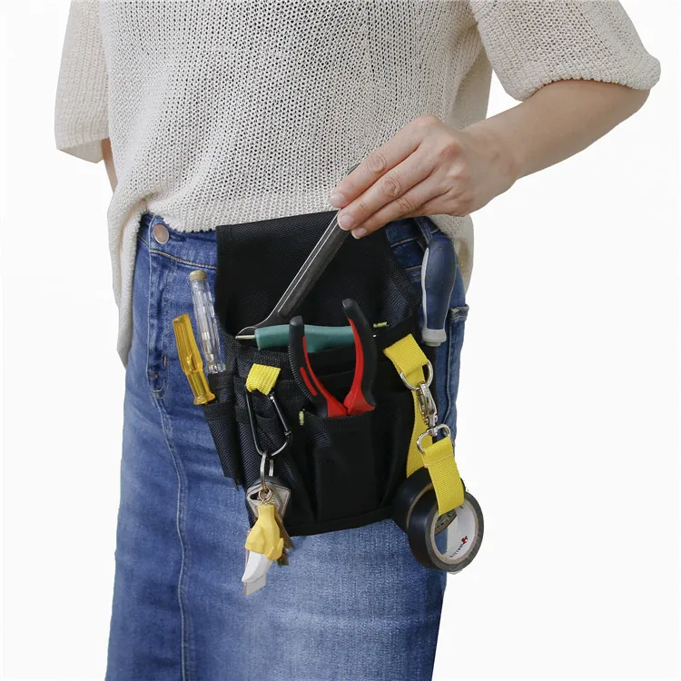 Small Durable Utility Maintenance Technician Electrician Work Waist Belt Tool Holder Organizer Pocket Pouch