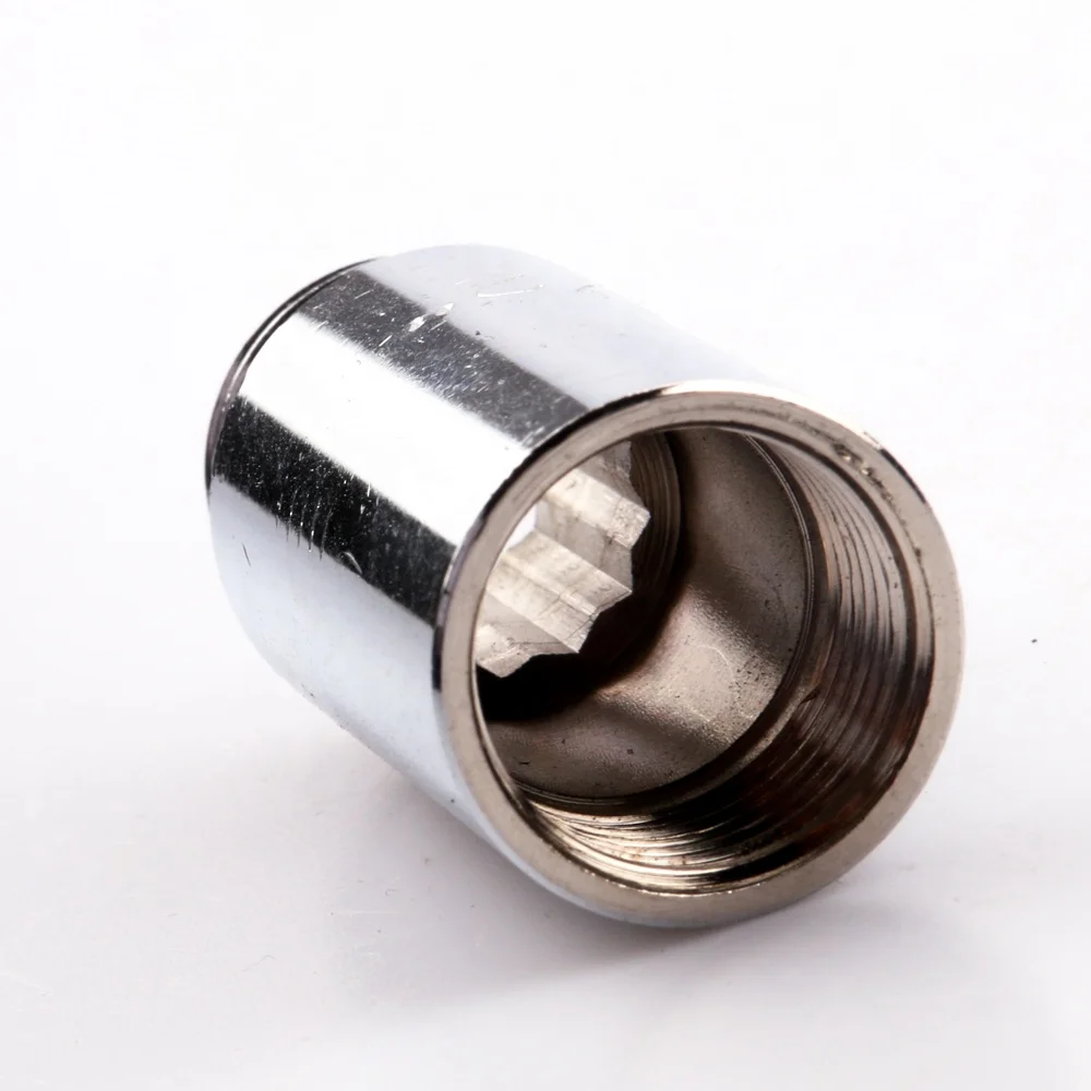 Chrome plated polish 100mm 1/2 size round brass nipple bathroom faucet extension fittings