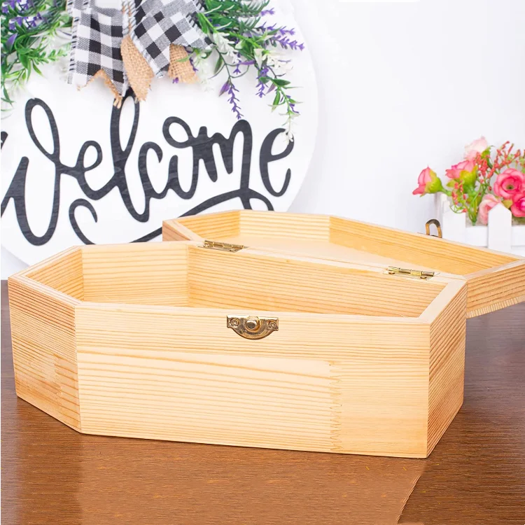 personalized coffin type pet cat ashes box contracted design wood carving with cross dog ashes box