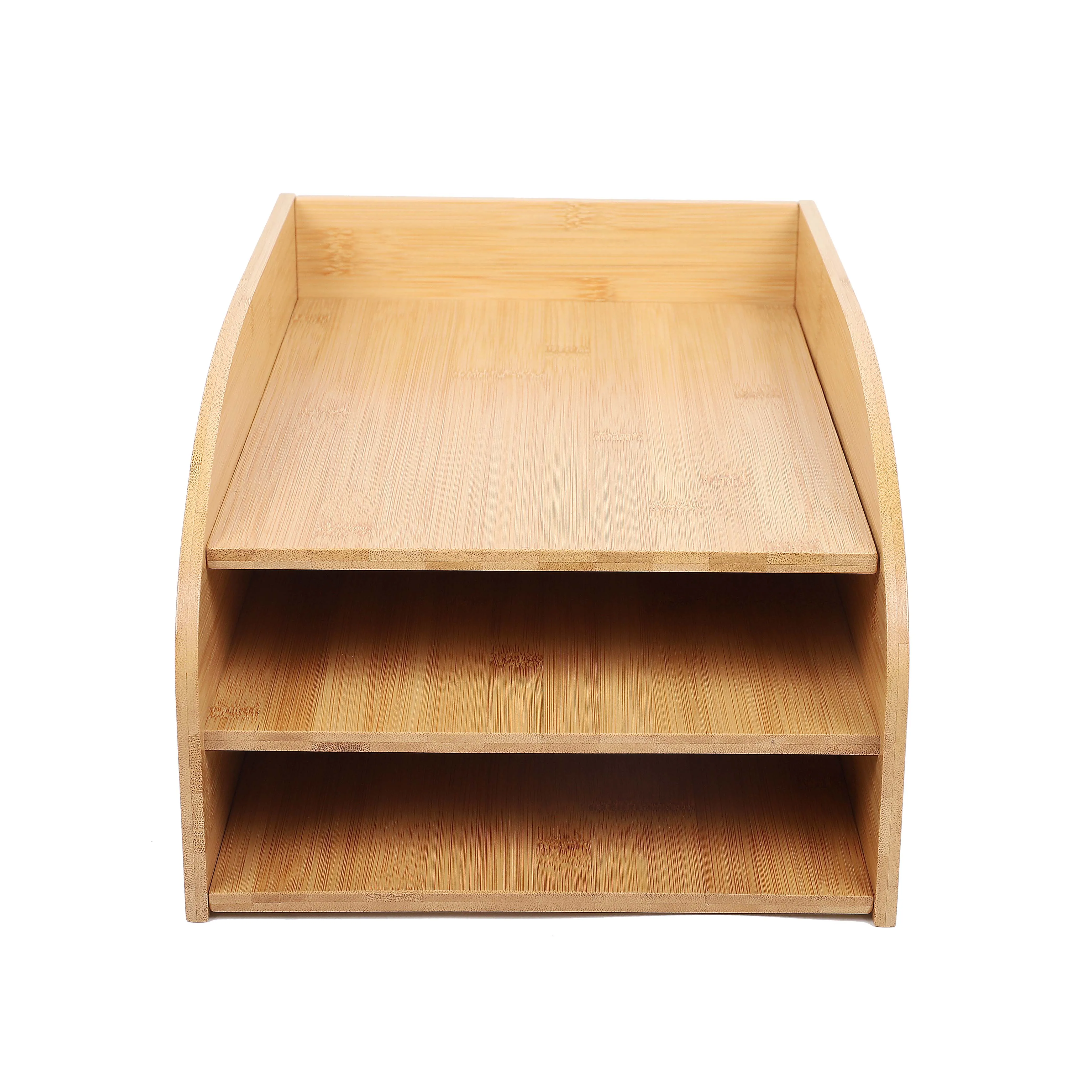 
bamboo A4 paper desk storage organizer with Drawers for Home system letter for table office desk 