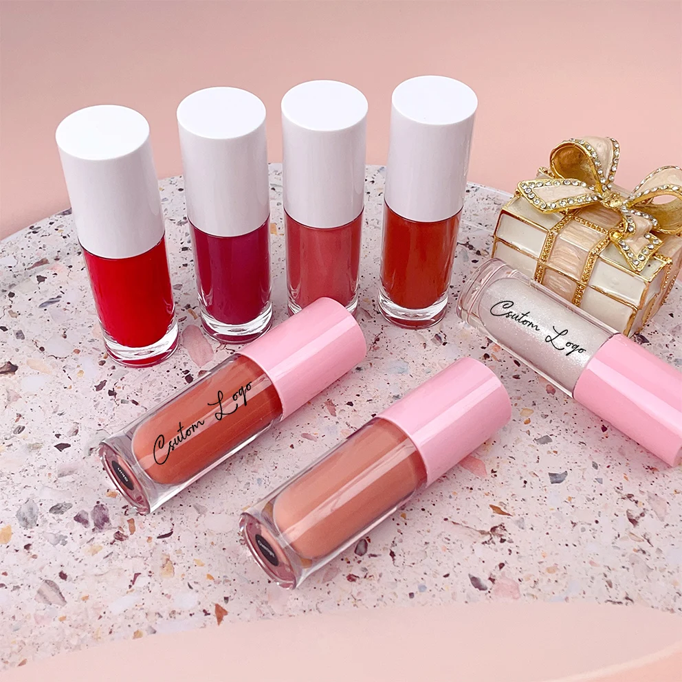 Travel size matt lip gloss with custom paper box glossy lip glaze vendor private label wholesale sample size lip glosses