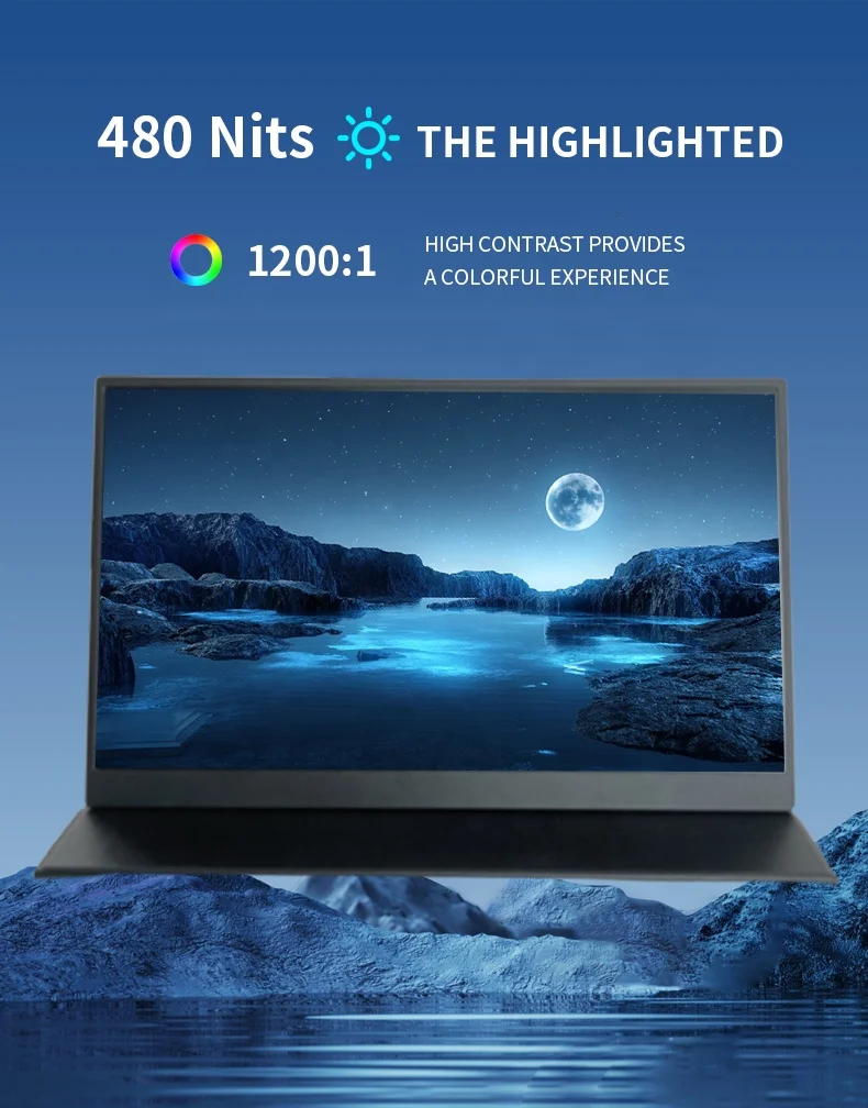 Aluminum alloy 1080P 60hz 45%NTSC 15.6 Inch Dual LCD Display Laptop Screen Extender For Laptop Mobile Phone Portable Monitor