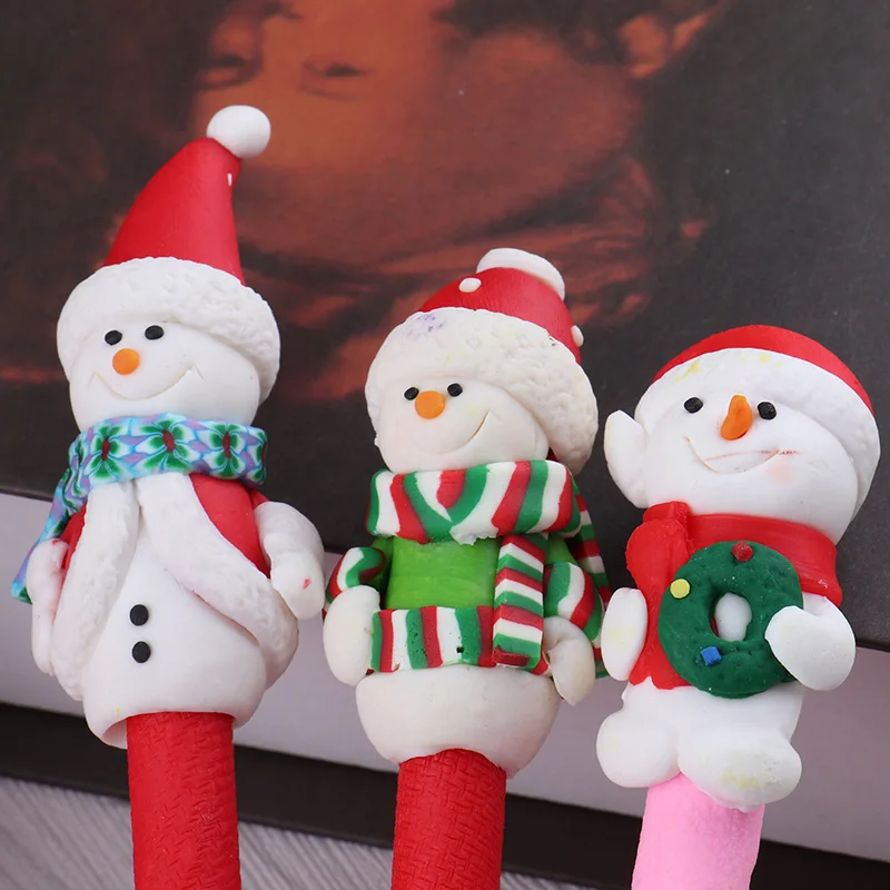 
New Hot Cute Santa Claus Polymer Clay Ballpoint Christmas Pen 