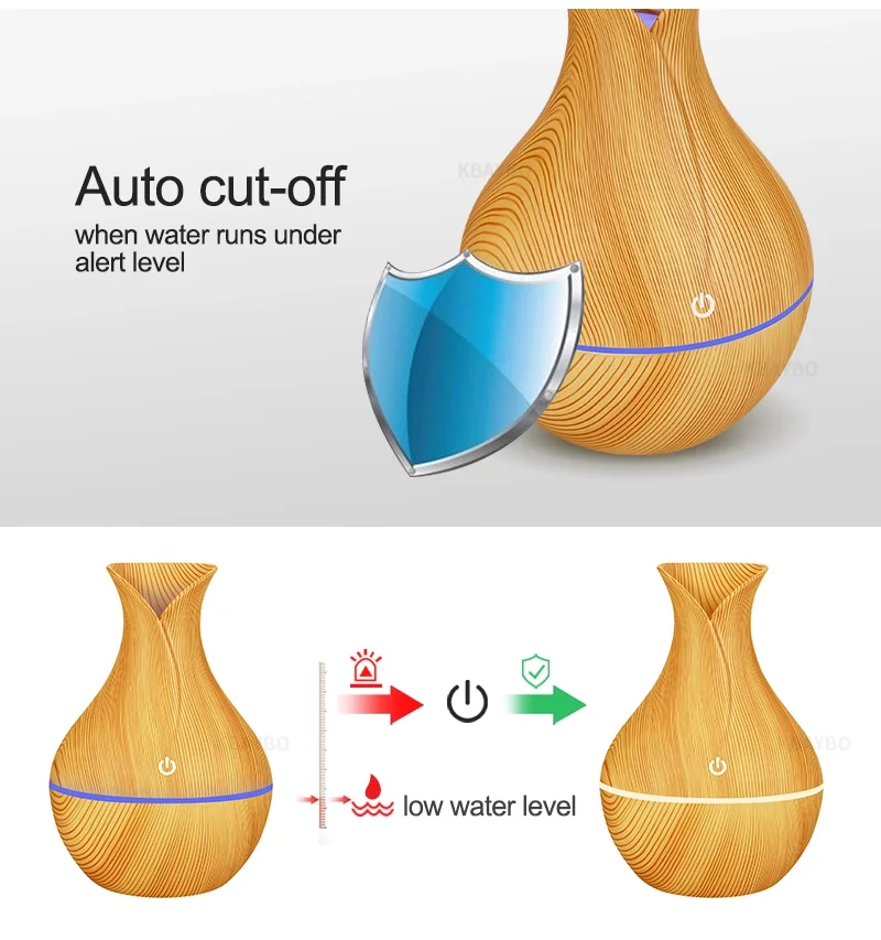 Portable cheap price 130ml USB wood aroma diffuser ultrasonic cool mist usb air humidifier