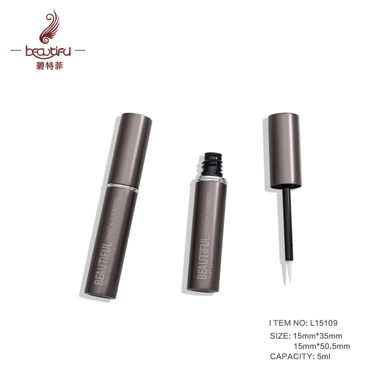 Small 3ml 5ml empty aluminum eyelash and eyebrow boosting serum tubes,custom matte grey lip liner bottle,lip gloss container