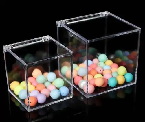 Small Clear Plastic Wedding Acrylic ps Candy Bin Favor Cube Box Display