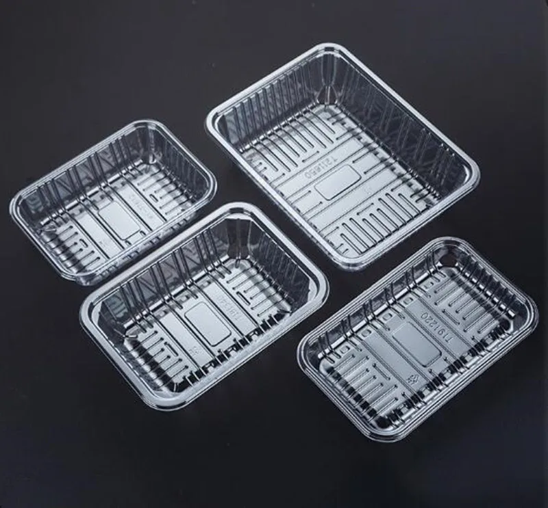 Clear Transparent Disposable PP Plastic  Fruit Food Grade Material Take Way For Sealing Machine Case Food Box
