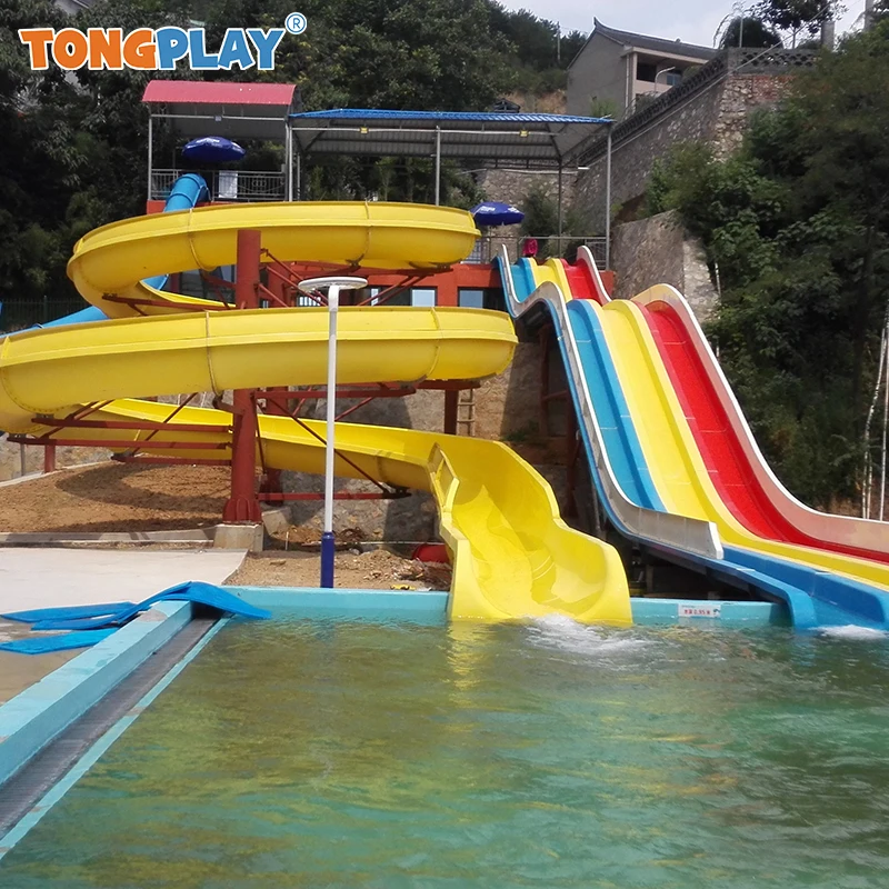 Skin Raft Python Water Slide Commercial Water Park Equipment Fiberglass Long Tubes Slide Water Play Attractions