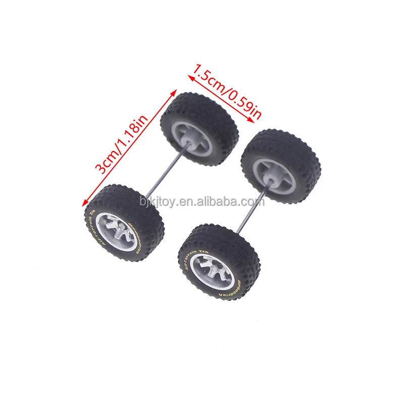 1/64 Abs Plastic Wheels Rubber Tires Mini Modified Parts 15mm Wheel for Off Road SUV Diecast Car Model
