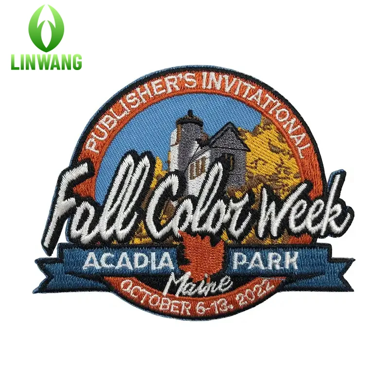 OEM Iron on Embroidered Patches Custom Logo Embroidery Self Adhesive Embroidery Patches for Clothing for Jackets