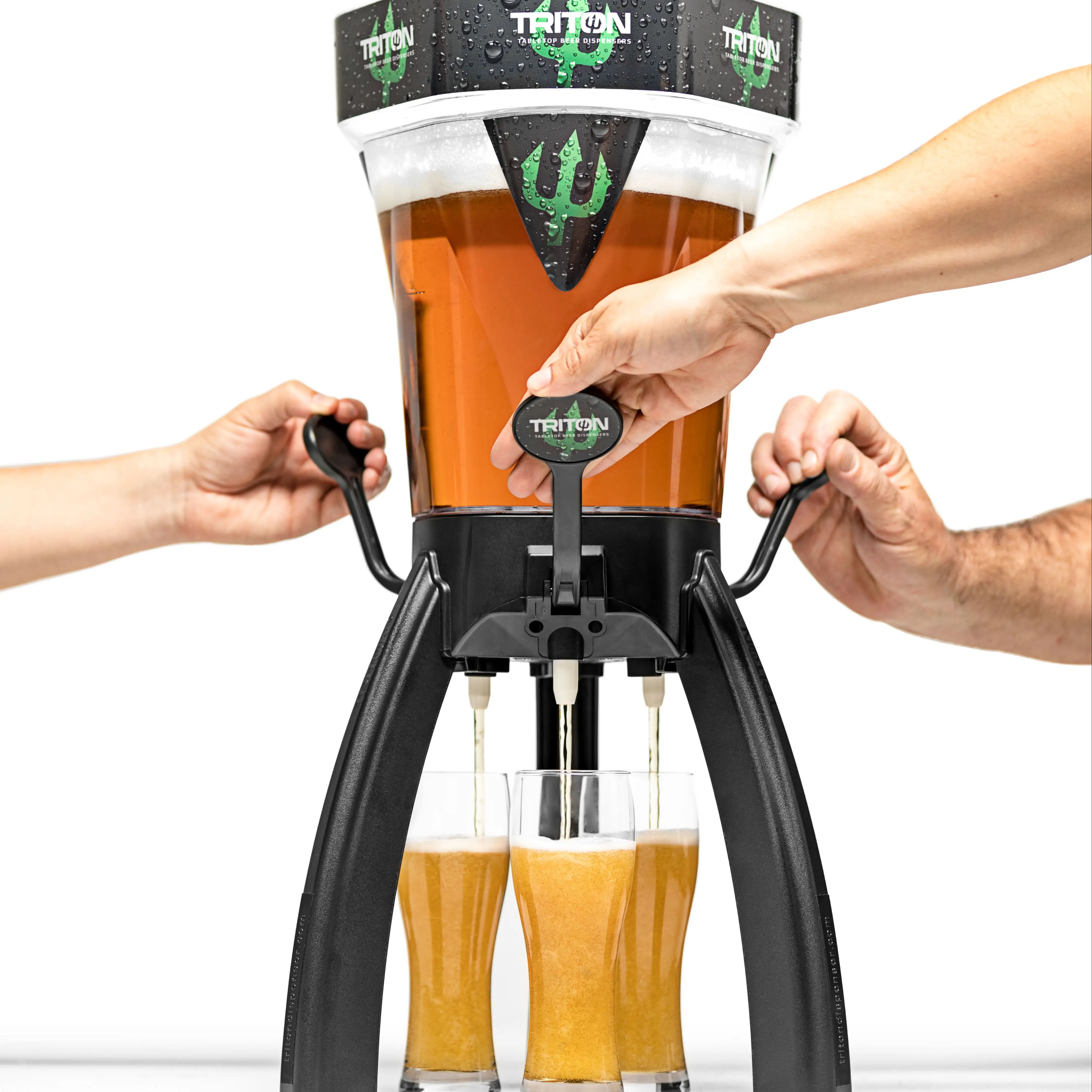 Hot acrylic square transparent 2 gallon food beer bucket dispenser beer tower bar with light diode lights