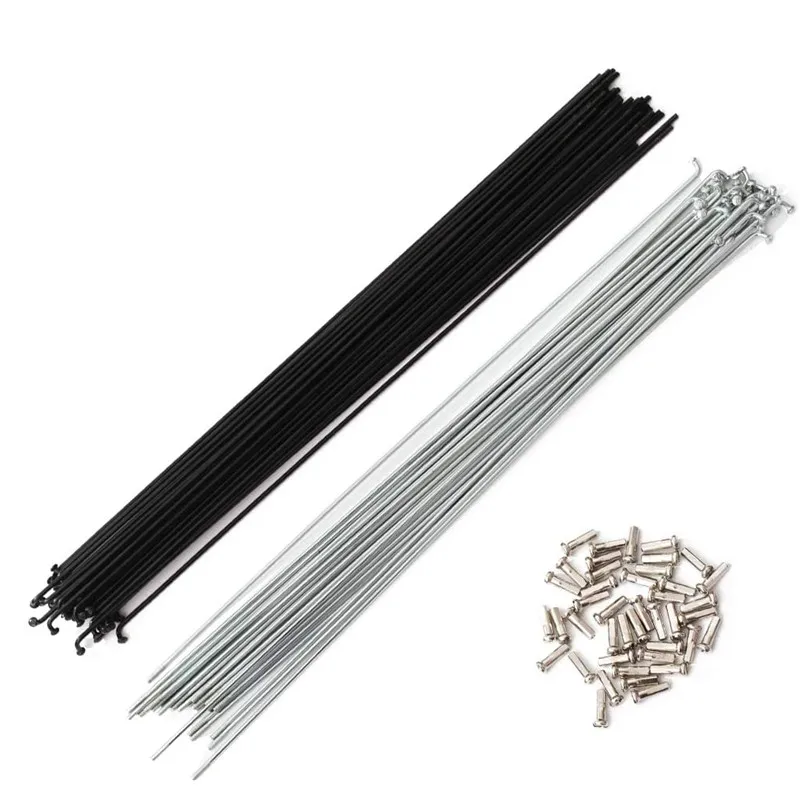 14G Bicycle Stainless Steel Spokes 76mm-305mm W/Nipples Fit for MTB/Road Bikes Spokes