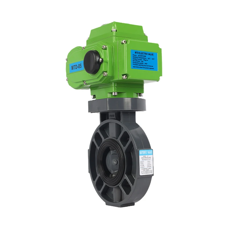 Electric Valve Actuator Stainless Steel Electrical Actuator PVC Butterfly Valve Motorized Wafer Butterfly Valve